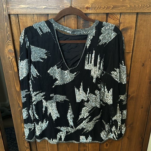 Vintage Oleg Cassini Silk Blouse, Size M - Picture 2 of 8